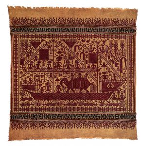 Elephant riding in boat Textile