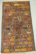 Thin Border War Rug with Lions