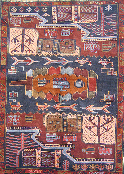 Afghan rug featuring war motifs - sorted by price